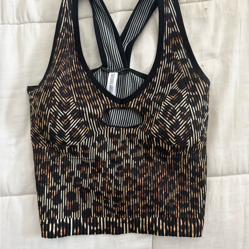 PEBBY FOREVEE leopard print Black and Brown Patterned tank